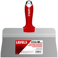 LEVEL5 10" Stainless Steel Big Back Taping Knife with Soft-Grip Handle