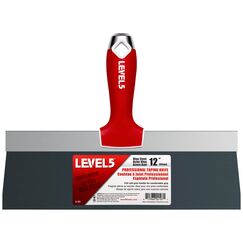 LEVEL5 12" Blue Steel Taping Knife with Soft-Grip Handle