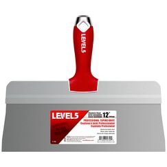 LEVEL5 12" Stainless Steel Big Back Taping Knife with Soft-Grip Handle