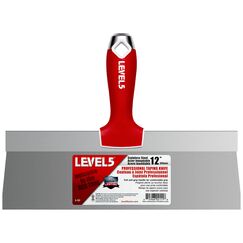 LEVEL5 12" Stainless Steel Taping Knife with Soft-Grip Handle