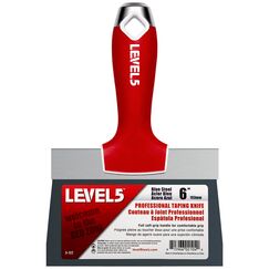 LEVEL5 6" Blue Steel Taping Knife with Soft-Grip Handle