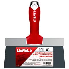 LEVEL5 8" Blue Steel Taping Knife with Soft-Grip Handle