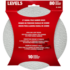LEVEL5 80 Grit 9" Radial Sanding Discs (Pack of 10)