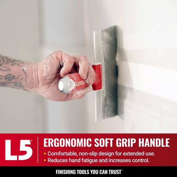 LEVEL5 10" Stainless Steel Taping Knife with Soft-Grip Handle, 5 image