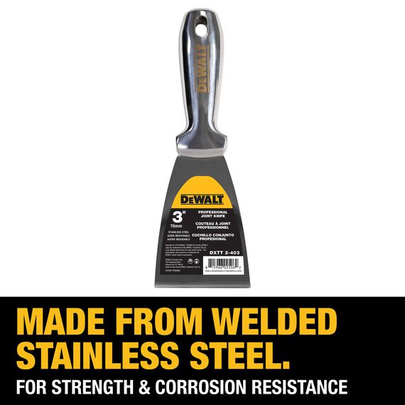 DeWALT 3" One-Piece Stainless Steel Joint Knife with Welded Handle, 2 image