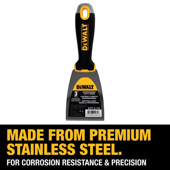 DeWALT 3" Stainless Steel Joint Knife with Soft-Grip Handle, 2 image