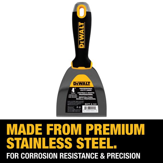 DeWALT 4" Stainless Steel Joint Knife with Soft-Grip Handle, 2 image