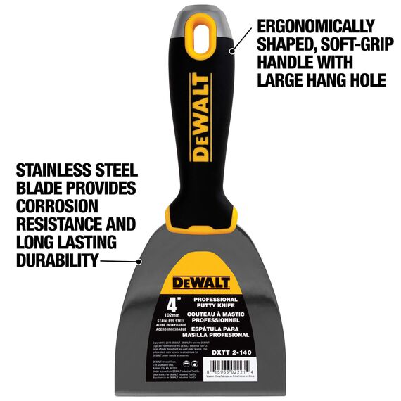 DeWALT 4" Stainless Steel Joint Knife with Soft-Grip Handle, 3 image