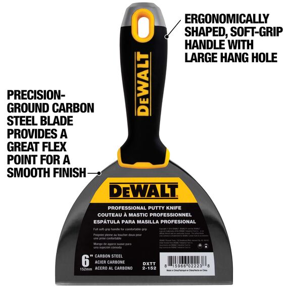DeWALT 6" Carbon Steel Joint Knife with Soft-Grip Handle, 3 image