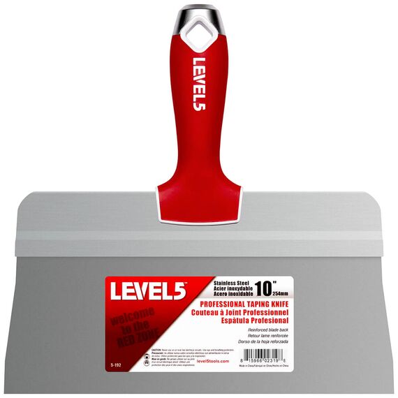 LEVEL5 10" Stainless Steel Big Back Taping Knife with Soft-Grip Handle