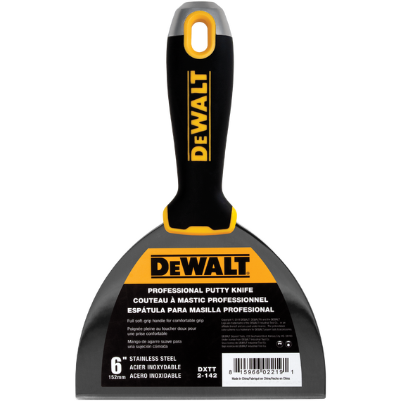 DeWALT 6" Stainless Steel Joint Knife with Soft-Grip Handle